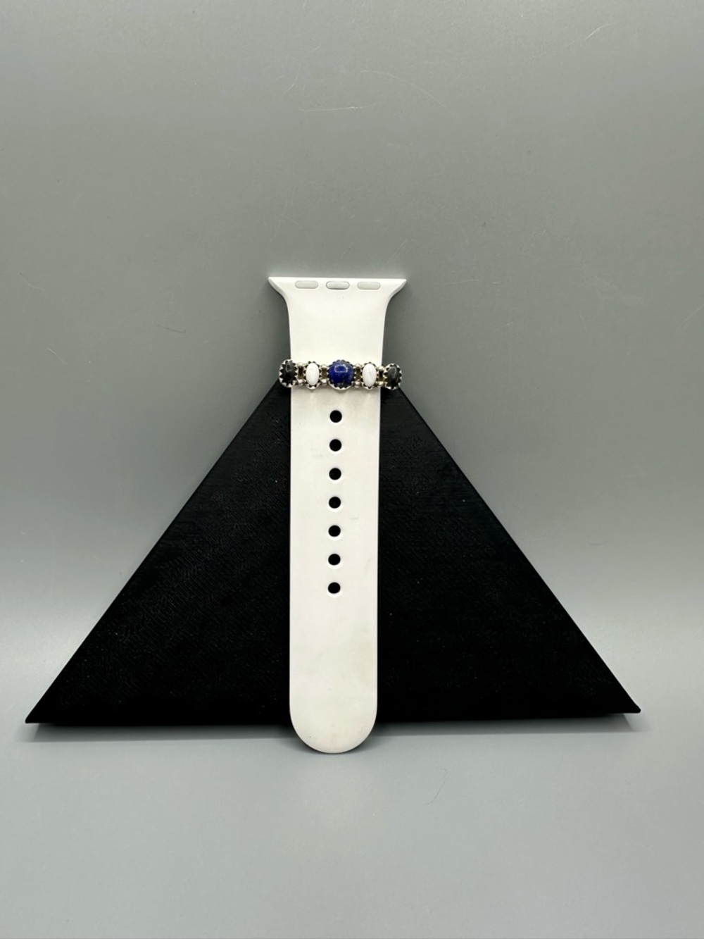 ⌚White Buffalo Lapis Lazuli Sterling Silver 925 Watch Band Charm Handmade iWatch
